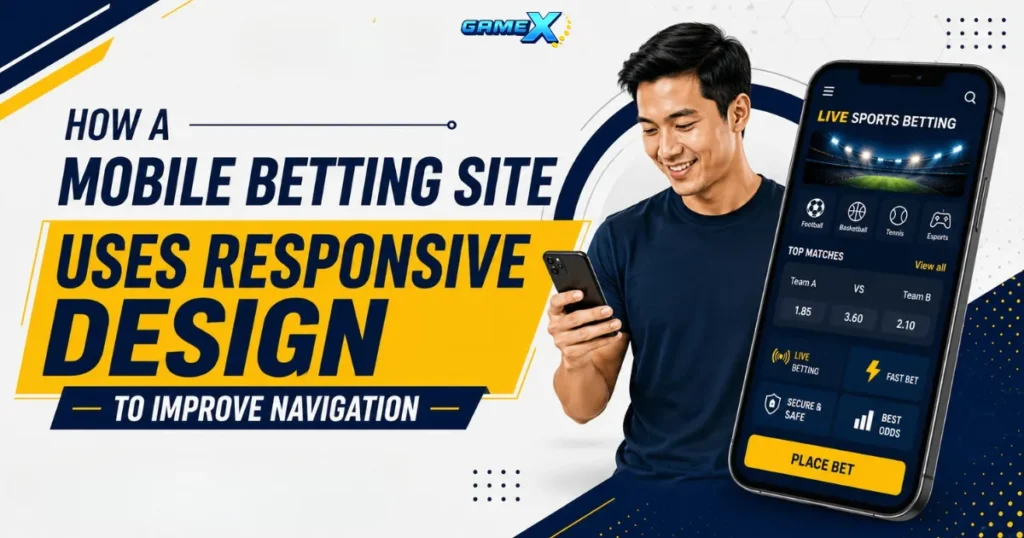 image of how a mobile betting site uses responsive design to improve navigation