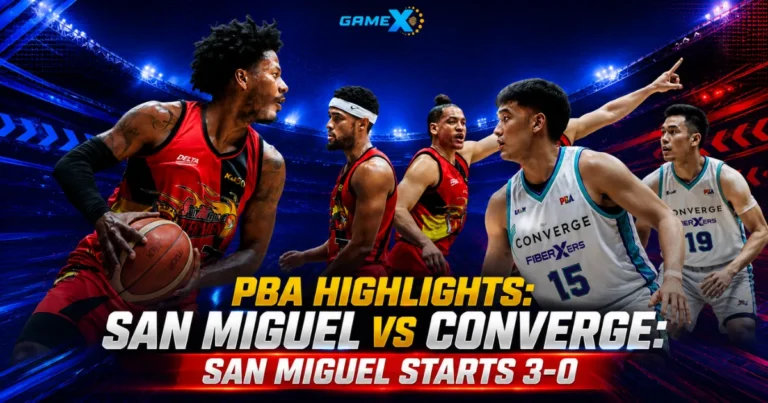 image of pba highlights: san miguel vs converge: san miguel starts 3-0