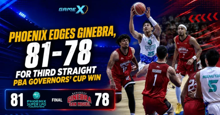 image of phoenix edges ginebra, 81-78, for third straight pba governors' cup win