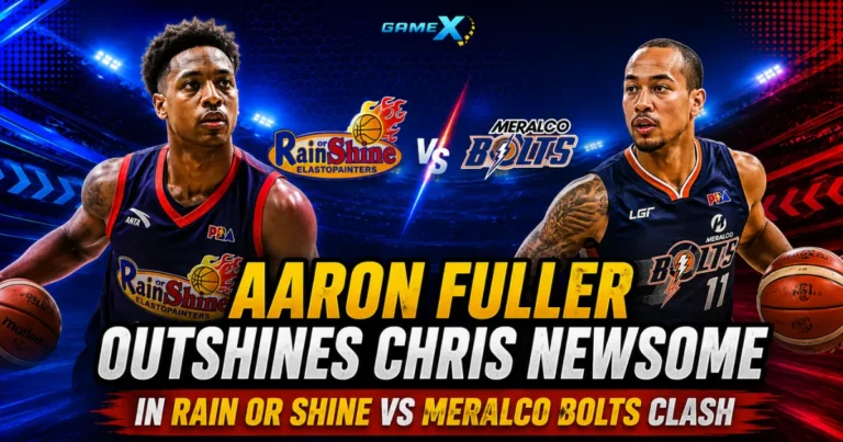 image of aaron fuller outshines chris newsome in rain or shine vs meralco bolts clash
