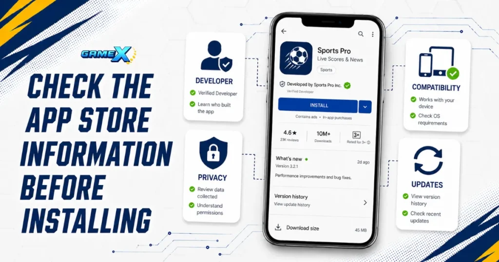 image of check the app store information before installing