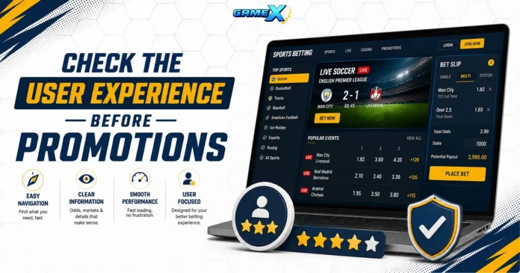 image of sports betting platform: check the user experience before promotions