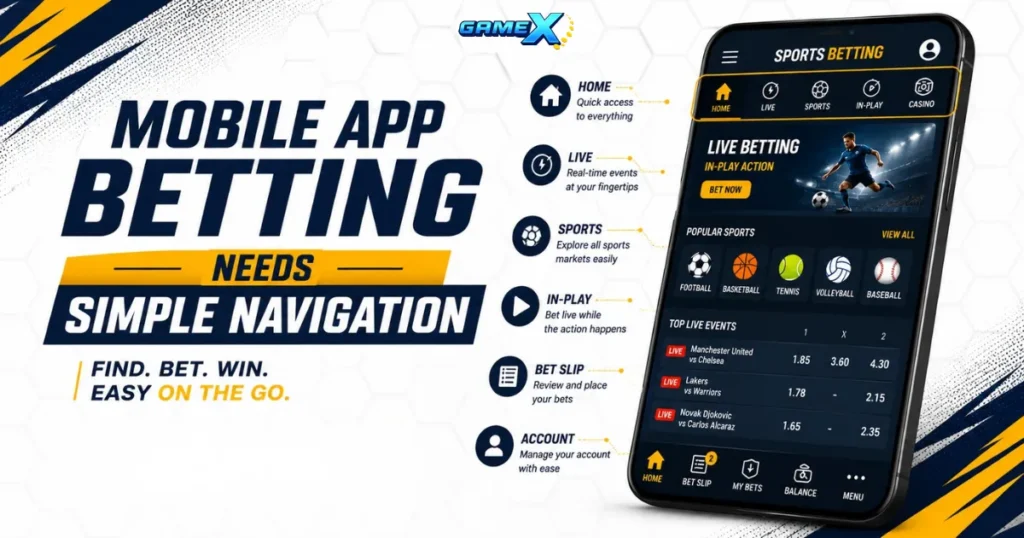 image of mobile app betting needs simple navigation