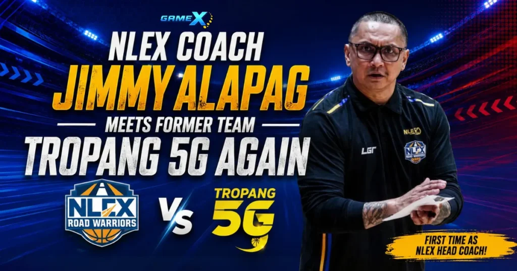 image of nlex coach jimmy alapag meets former team tropang 5g again